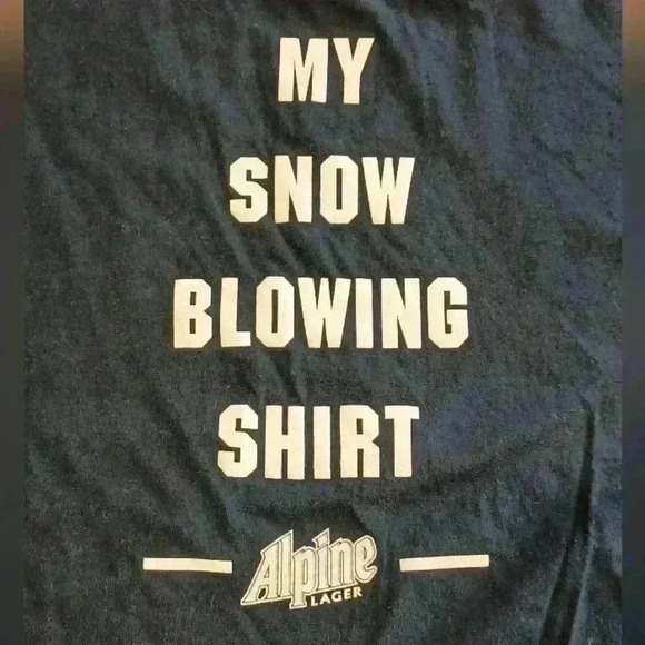 Alpine Beer "My Snow Blowing Shirt" Large  Black T-shirt - Picture 2 of 7